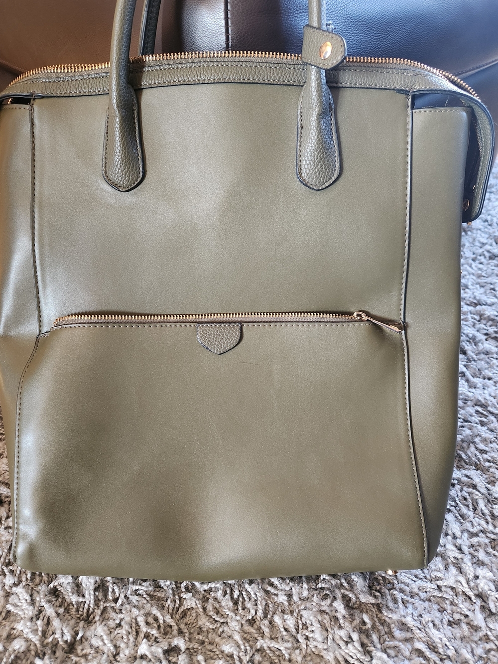 A New Day Olive Green Tote Bag